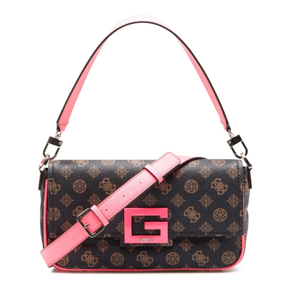 Guess "Brightside" Shoulder Bag in Brown Multi